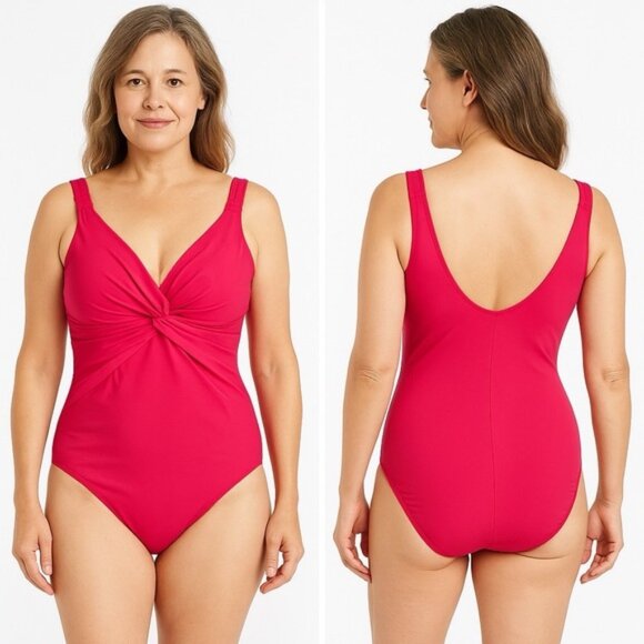 Miraclesuit Hot Pink One Piece Swimsuit - Picture 1 of 9